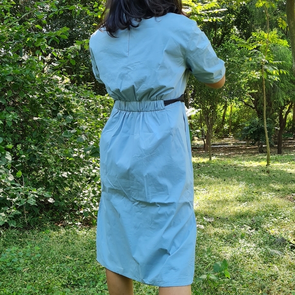Sheath dress in powder blue - Picture 3 of 4